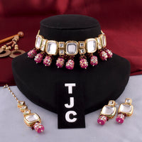 The Jewellery Creations Gold Plated Kundan Choker Necklace Set