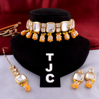 The Jewellery Creations Gold Plated Kundan Choker Necklace Set