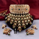 The Jewellery Creations Designer Gold Plated Kundan & Beads Choker Necklace Set
