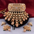 The Jewellery Creations Designer Gold Plated Kundan & Beads Choker Necklace Set