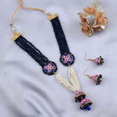 The Jewellery Creations Gold Plated Meenakari Work & Beads Long Necklace Set