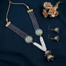 The Jewellery Creations Gold Plated Meenakari Work & Beads Long Necklace Set