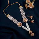 The Jewellery Creations Gold Plated Meenakari Work & Beads Long Necklace Set