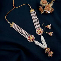 The Jewellery Creations Gold Plated Meenakari Work & Beads Long Necklace Set