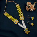 The Jewellery Creations Gold Plated Meenakari Work & Beads Long Necklace Set