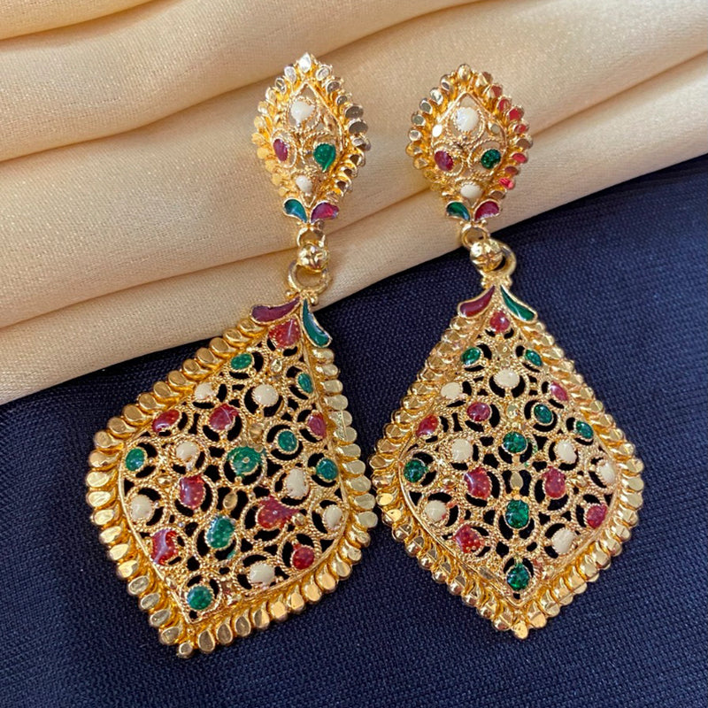 Buy I Jewels Traditional Gold Plated Dangler  Drop Chandbali Designer  Earrings For Women E2612G at Amazonin