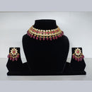 Tarangavi Pink BeKundans With Kundan Gold Plated  Choker Necklace Set