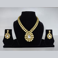 Tarangavi Designer Kundan Gold Plated Floral Necklace Set