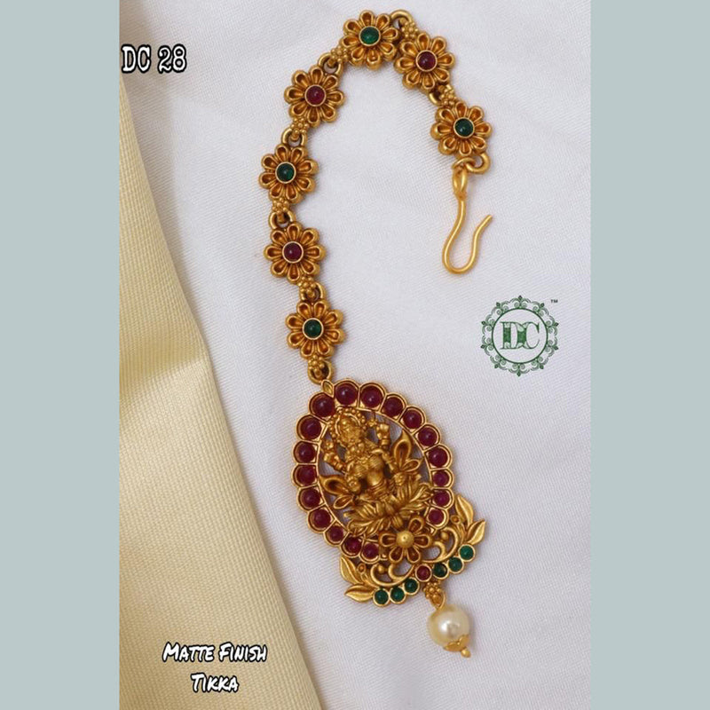 Diksha Collection Gold Plated Pota Stone Maangtikka