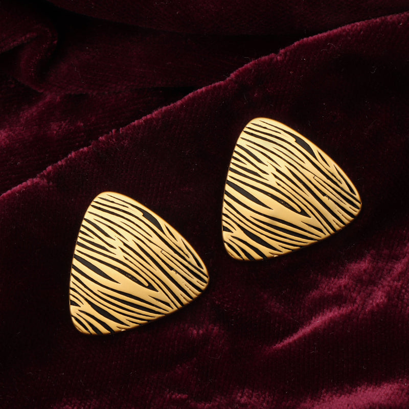 Nipura Triangular Tree Bark Earrings