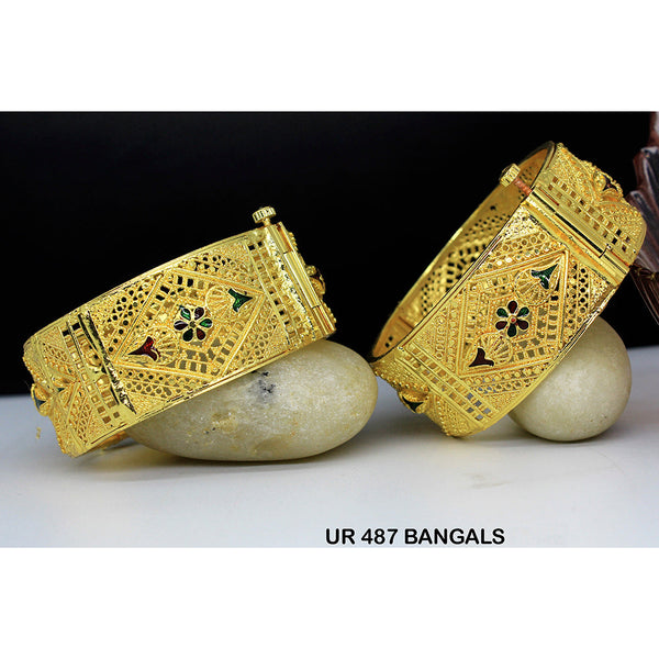 Mahavir Forming Gold Plated Bangle Set - UR 487 BANGALS