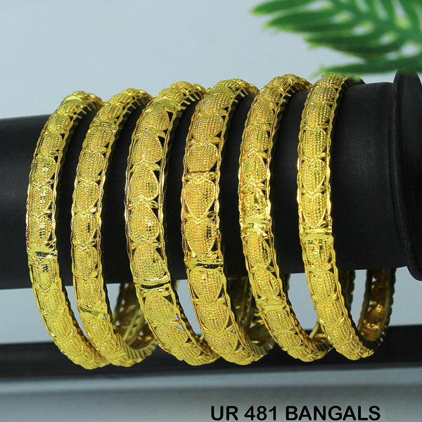 Mahavir Forming Gold Plated Bangle Set - UR BANGALS 481
