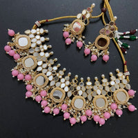 Sai Fashion Gold Plated Austrian Stone And Beads Mirror Necklace Set