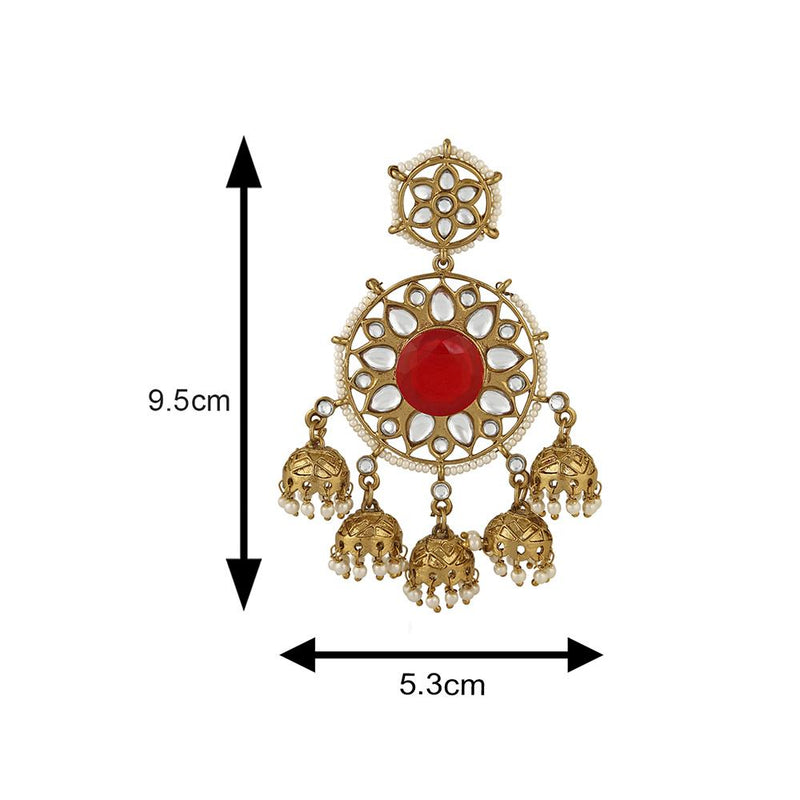 Mahi Dangler Jhumka Traditional Earrings with Artificial Pearl for Women (VECJ100214)