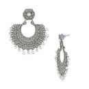 Mahi Rhodium Plated Traditional Chandbali Earrings with Artificial Pearl for Women (VECJ100227)