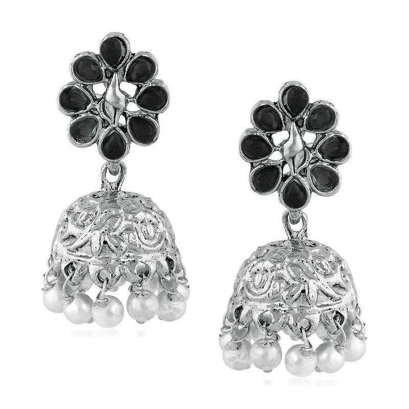 Efulgenz Jhumki Black Pearl Hanging Dangle Jhumka Hoop Earring, Size: 2inch  ( Length) at Rs 51.2/pair in Mumbai