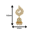 Mahi Rosegold Plated Ethnic Meenakari work Peacock Jhumki Dangler Earrings with Kundan for Women (VECJ100237)