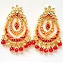 Veekee Fashion Gold Plated Kundan Stone & Meenakari & Beads Dangler Earrings