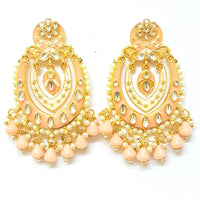 Veekee Fashion Gold Plated Kundan Stone & Meenakari & Beads Dangler Earrings