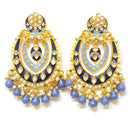 Veekee Fashion Gold Plated Kundan Stone & Meenakari & Beads Dangler Earrings