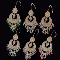 Vaamika Gold Plated Kundan Stone & Beads Maang Tikka