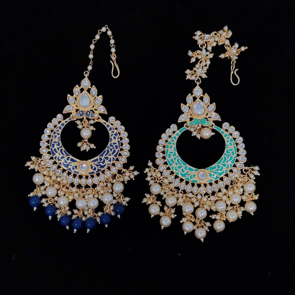 Vaamika Gold Plated Kundan Stone & Beads Maang Tikka