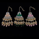 Vaamika Gold Plated Mirror & Beads Maang Tikka
