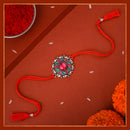 Vaamika Oxidized Plated Pink Kundan Stone Rakhi - VMACC37