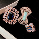 Vaamika Gold Plated Pack Of 3 Ad Stone Ring Combo