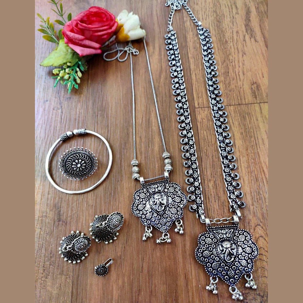 Vaamika Oxidised Plated Necklace Combo