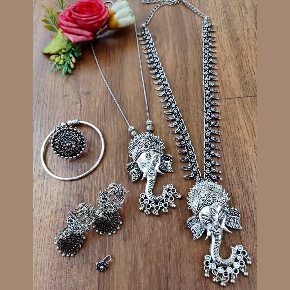 Vaamika Oxidised Plated Necklace Combo