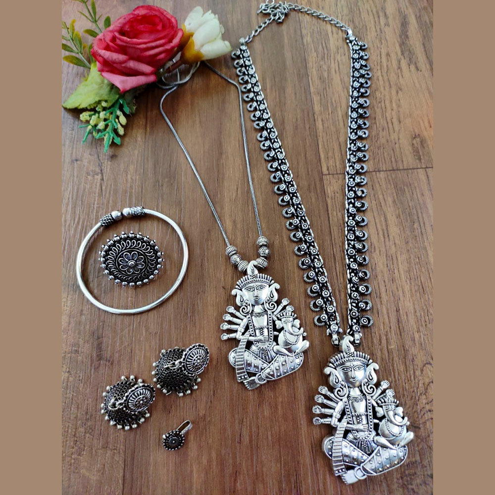 Vaamika Oxidised Plated Necklace Combo