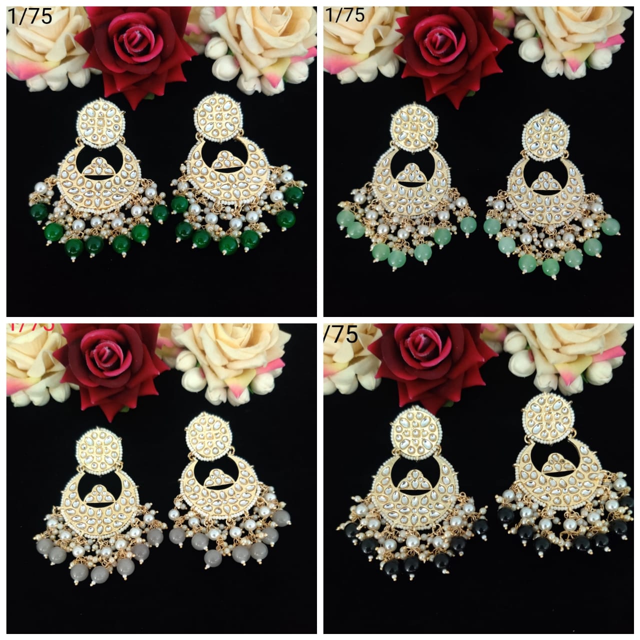 Vaamika Gold Plated Dabi Kundan Earrings