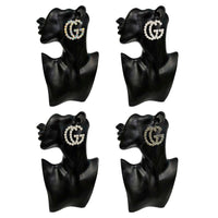 Vaamika Austrian Stone " G" Shape Dangler Earrings