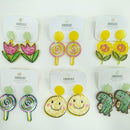 Vaamika Gold Plated Multi Design Dangler Earrings