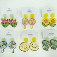 Vaamika Gold Plated Multi Design Dangler Earrings