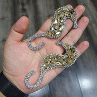 Vaamika Crystal Stone Silver Plated Dangler Earrings