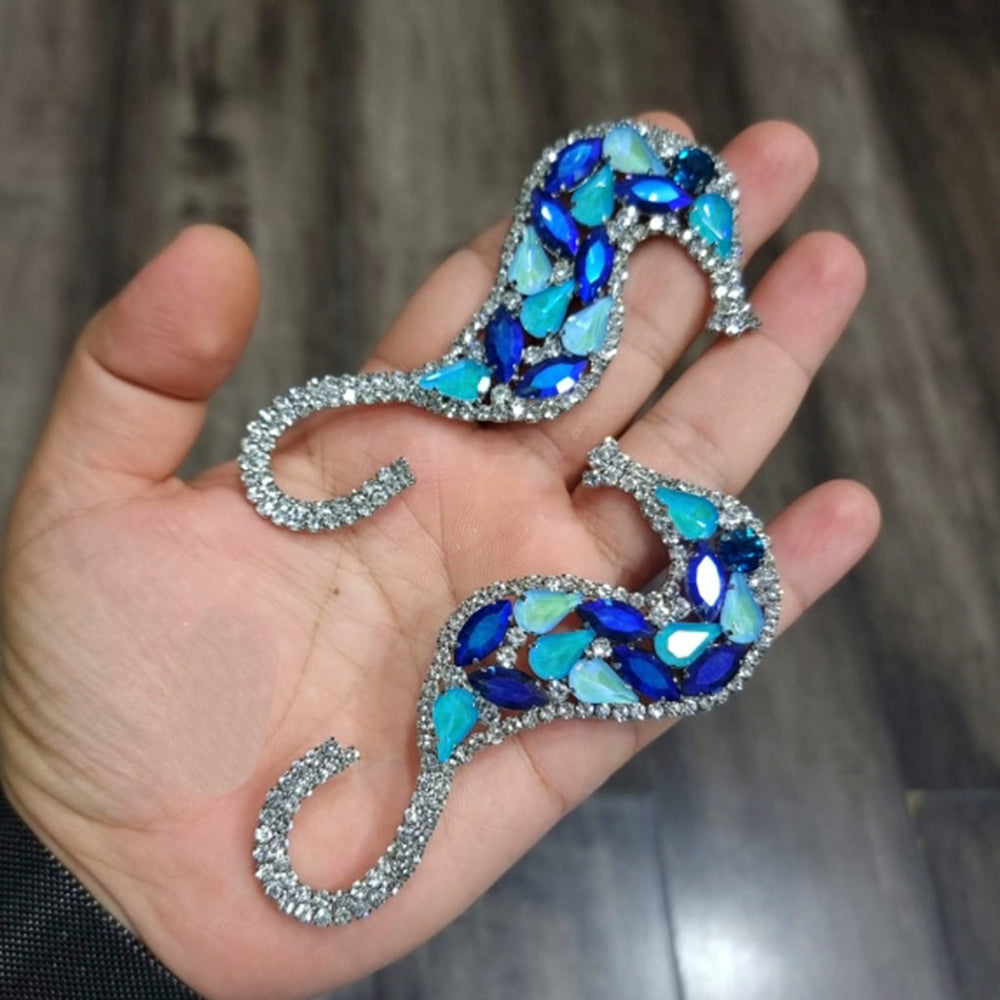 Vaamika Crystal Stone Silver Plated Dangler Earrings