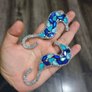 Vaamika Crystal Stone Silver Plated Dangler Earrings