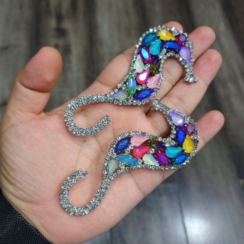 Vaamika Crystal Stone Silver Plated Dangler Earrings