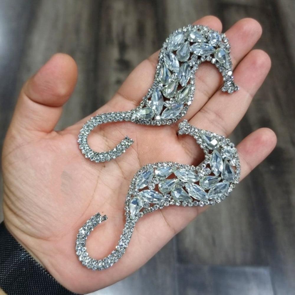 Vaamika Crystal Stone Silver Plated Dangler Earrings