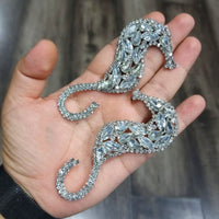 Vaamika Crystal Stone Silver Plated Dangler Earrings