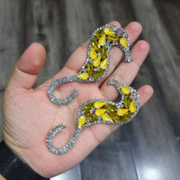 Vaamika Crystal Stone Silver Plated Dangler Earrings