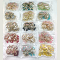 Vaamika Gold Plated Meenakari & Beads Jhumkis Earrings