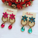 Vaamika Gold Plated Pack Of 2 Austrian Stone Dangler Earrings