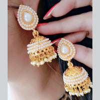 Vaamika Gold Plated Pearl Jhumki Earrings