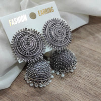 Vaamika Oxidized Plated Jhumki Earrings