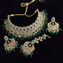 Vaamika Gold Plated Kundan Stone & Pearl Beads Necklace Set