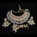 Vaamika Gold Plated Kundan Stone & Pearl Beads Necklace Set