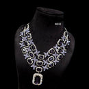 Vaamika Silver Plated Crystal & Austrian Stone Necklace Set